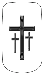 DAROYAL-517-BK-WT Black 3 Crosses White